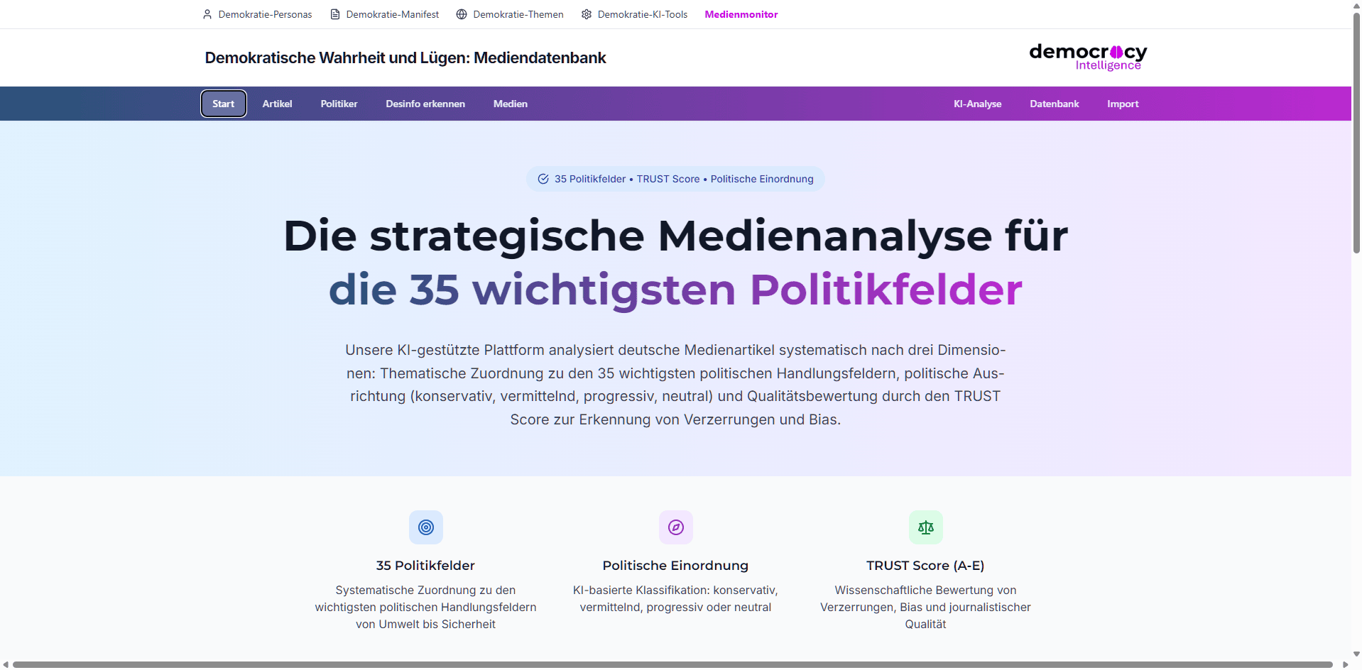 Medienanalyse - TRUST Score & PINK Rating