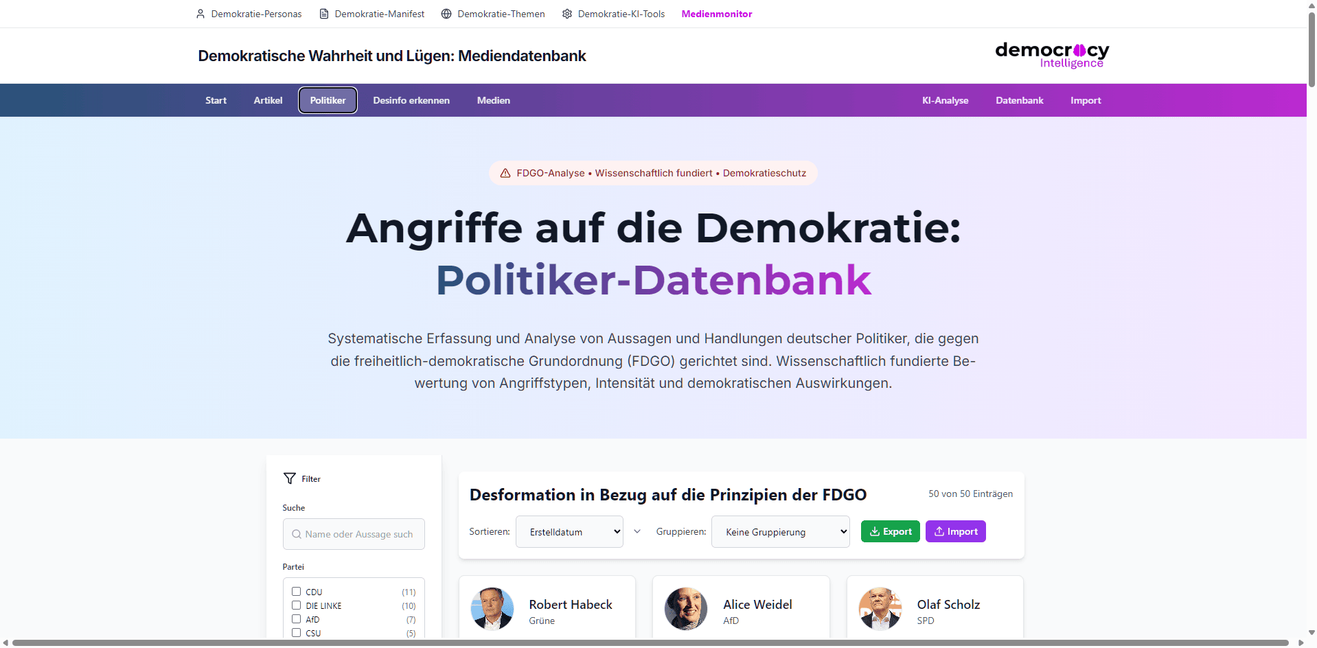 Desinformation durch Politiker